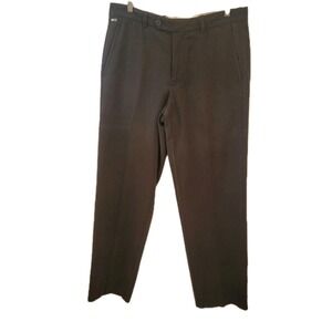 Tommy Bahama Mens Pants 34 x 32 Black‎ Silk Cotton Flat Front Chinos Work Dress